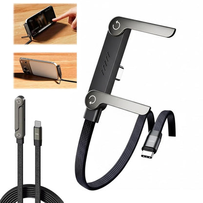 240W USB-C to Type-C Fast Charging Cable with Foldable Desktop Stand