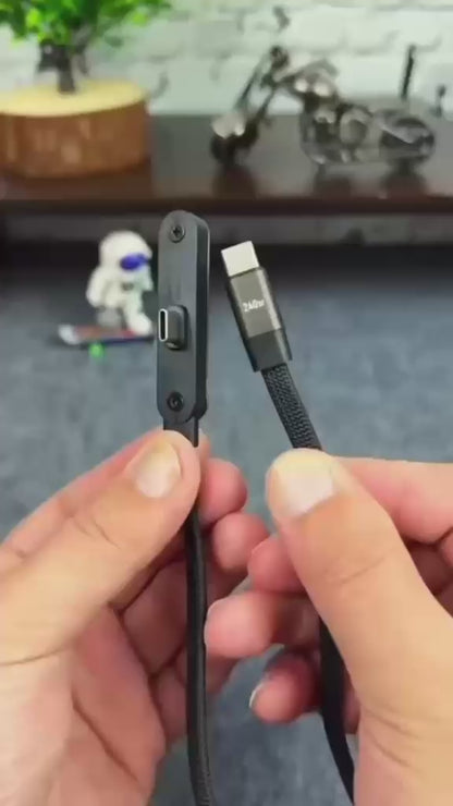 240W USB-C to Type-C Fast Charging Cable with Foldable Desktop Stand